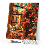 Paint by numbers kit Window View of Fall Figured'Art
