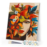 Paint by numbers kit Picasso-Inspired Fall Flora Face Figured'Art