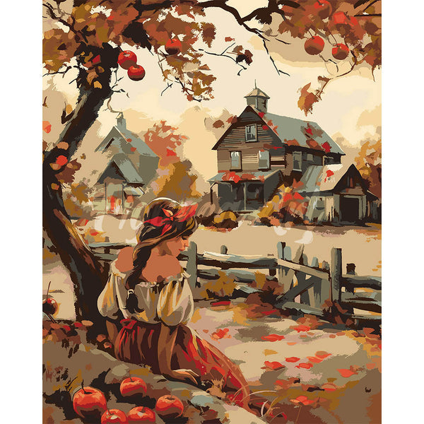 Vintage Country Girl in Fall