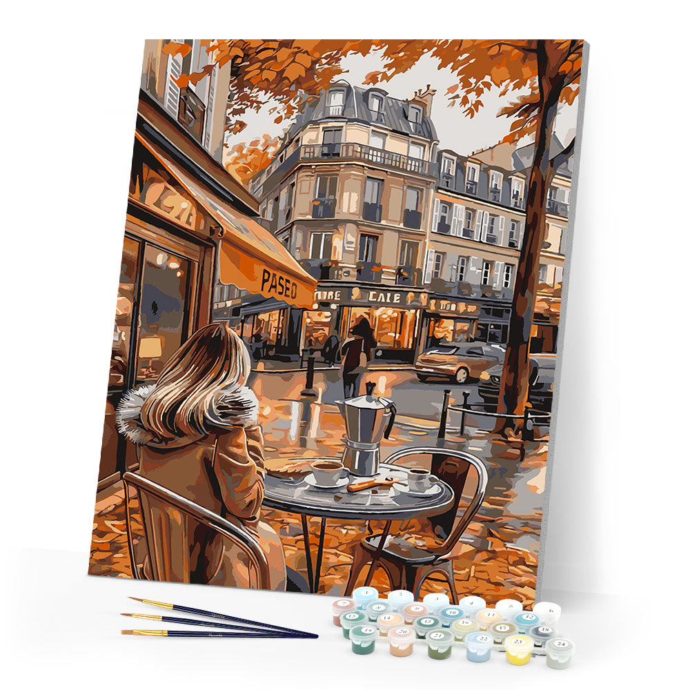 Paint by numbers kit Fall Café Moment Figured'Art