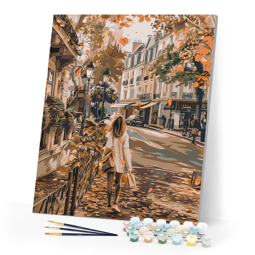 Paint by numbers kit Fall Day in the City Figured'Art