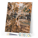 Paint by numbers kit Fall Day in the City Figured'Art