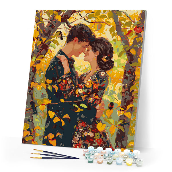 Paint by numbers kit Klimt-Inspired Fall Embrace Figured'Art