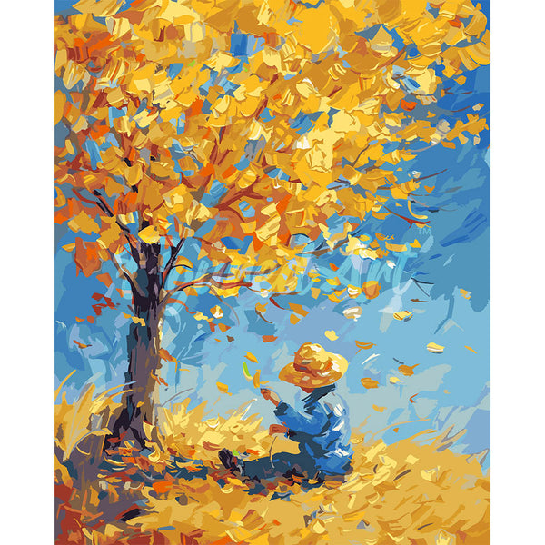 Van Gogh-Inspired Boy in Fall