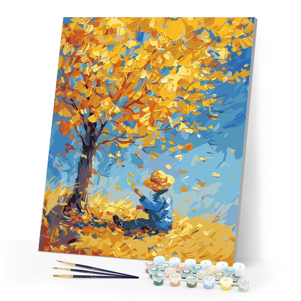 Paint by numbers kit Van Gogh-Inspired Boy in Fall Figured'Art