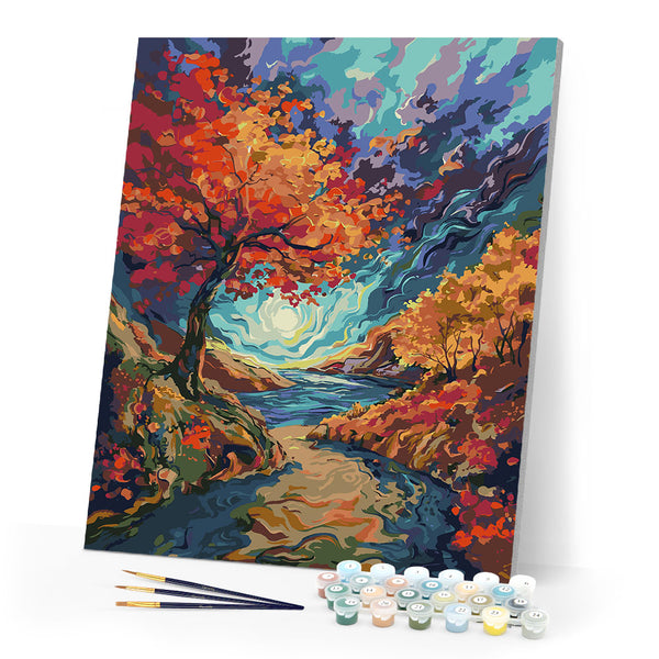 Paint by numbers kit Van Gogh-Inspired Surreal Fall Figured'Art