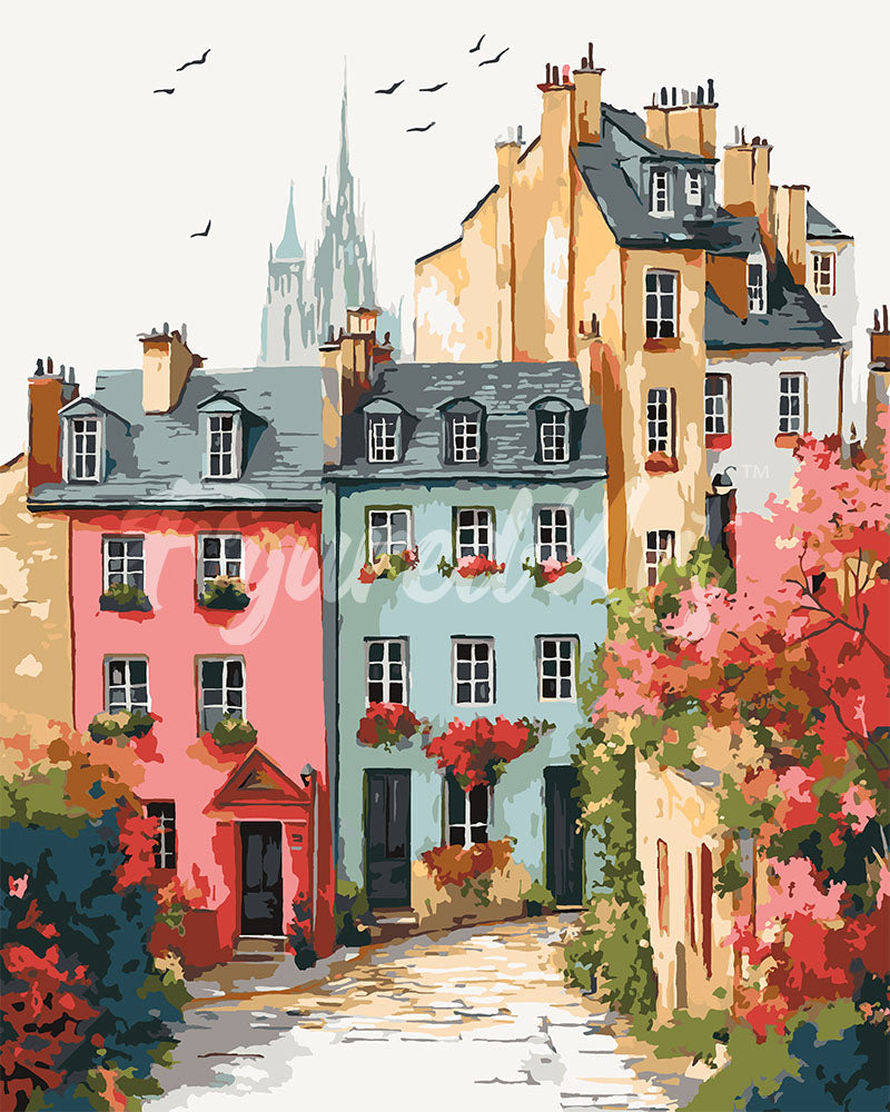 Paint by Numbers for adults - Colorful Old Town – Figured'Art