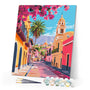 Paint by numbers kit Vibrant Old Town Street Figured'Art