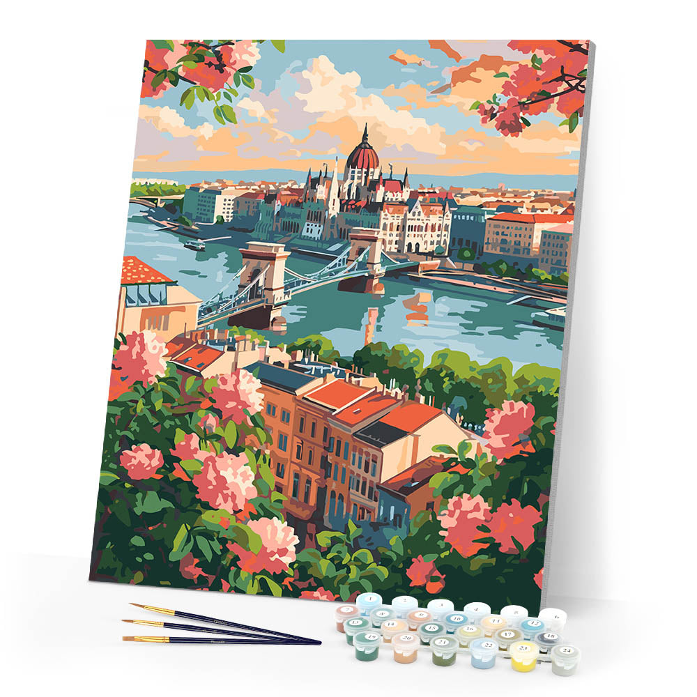 Paint by numbers kit Budapest in Bloom Figured'Art