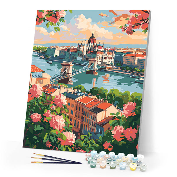 Paint by numbers kit Budapest in Bloom Figured'Art