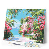 Paint by numbers kit for adults Paradise Coast House Figured'Art