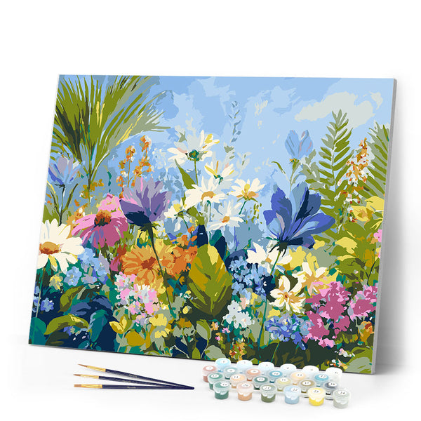 Paint by numbers kit Colorful Floral Field Figured'Art