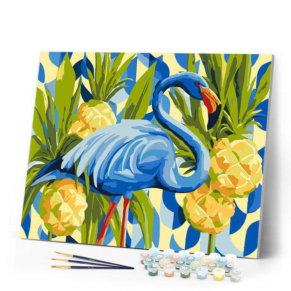 Paint by numbers kit Blue Flamingo Figured'Art