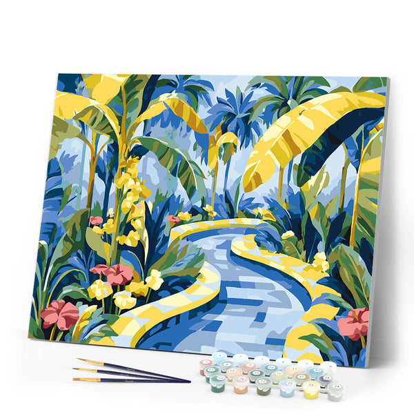 Paint by numbers kit Tropical Garden Path Figured'Art