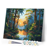 Paint by numbers kit Tropical Forest Lake Figured'Art