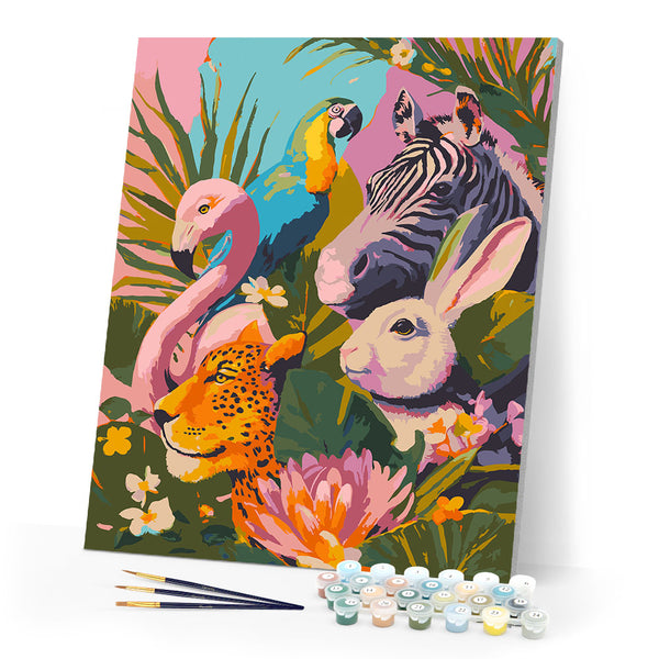 Paint by numbers kit Jungle Friends Figured'Art