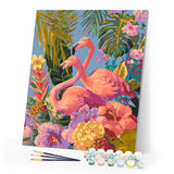 Paint by numbers kit Twin Flamingos Figured'Art