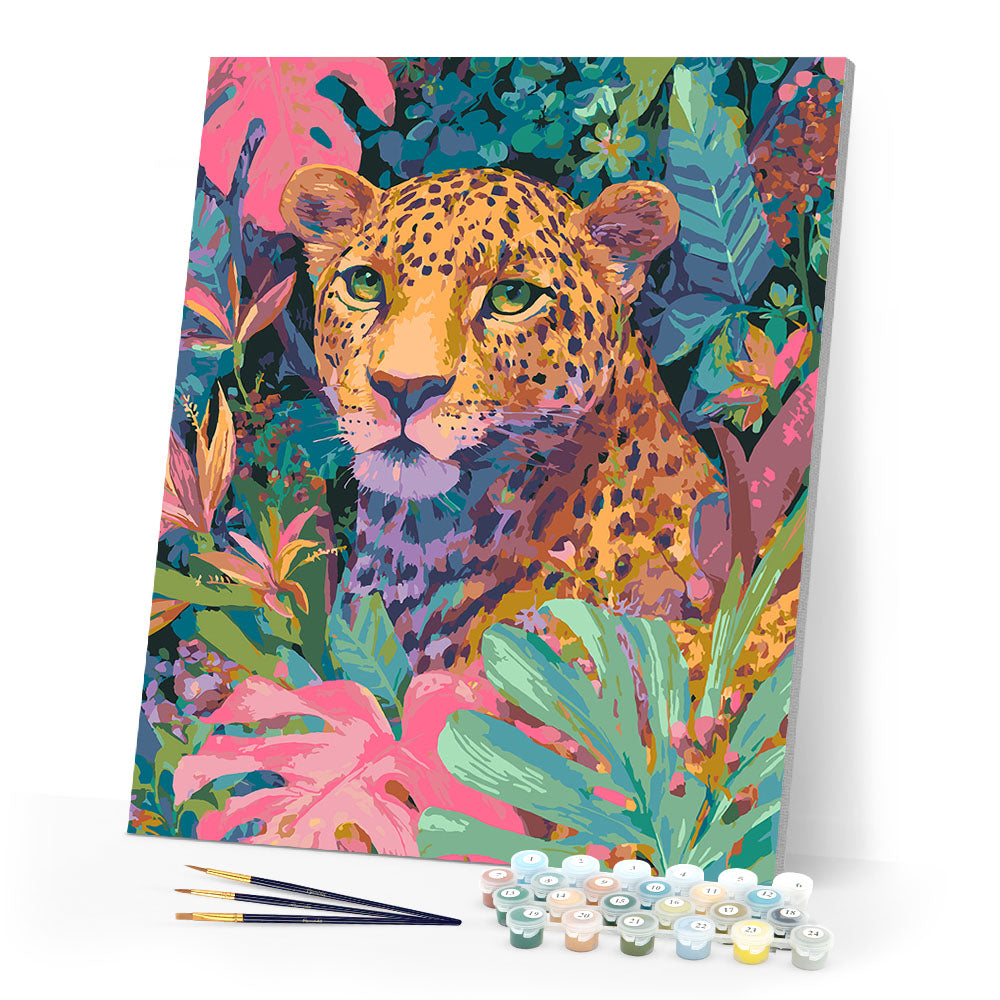Paint by numbers kit Tropical Leopard Figured'Art