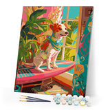 Paint by numbers kit Surf-Loving Dog Figured'Art