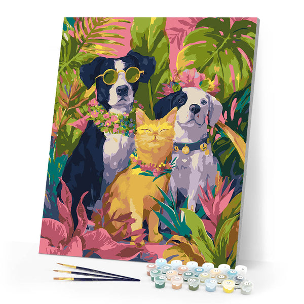 Paint by numbers kit Tropical Pet Trio Figured'Art