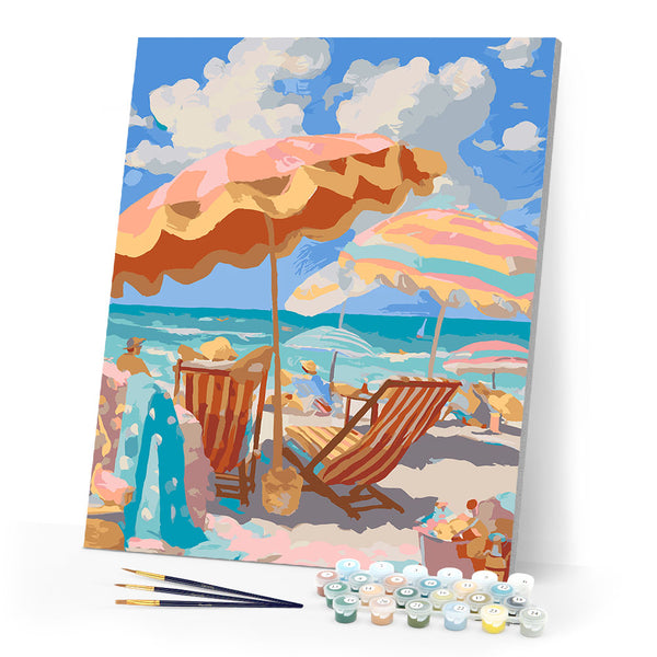Paint by numbers kit Pastel Beach Figured'Art