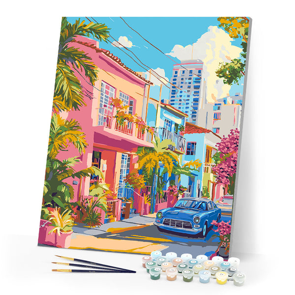 Paint by numbers kit Colorful Street Figured'Art