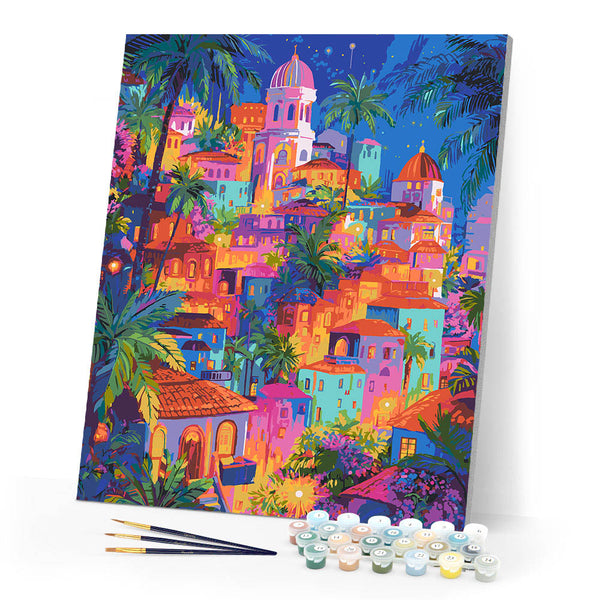 Paint by numbers kit Tropical Dream City Figured'Art