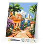 Paint by numbers kit Tropical Hillside Town Figured'Art