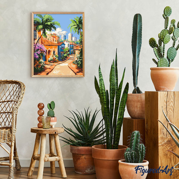 Tropical Hillside Town