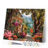 Paint by numbers kit Lakeside Villa in Bloom Figured'Art