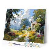 Paint by numbers kit Country Lane in Bloom Figured'Art