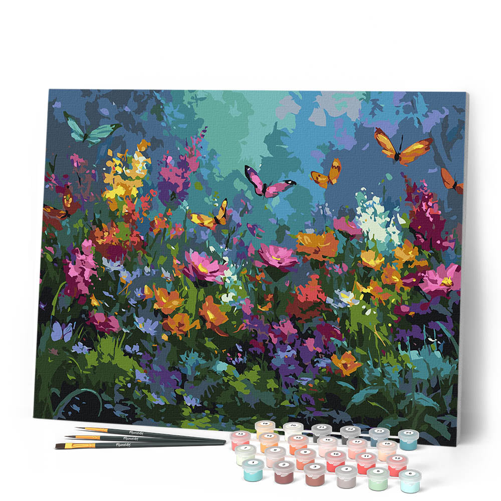 Paint by Numbers for adults - Colorful Butterfly Garden – Figured'Art