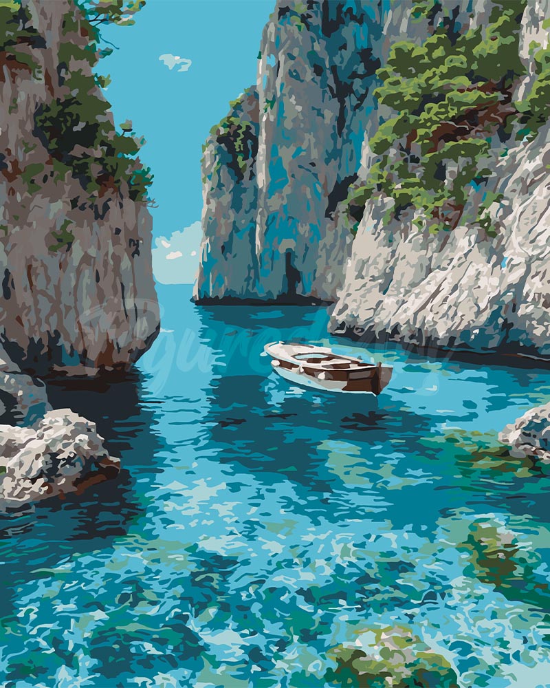 Paint by Numbers for adults - Peaceful Blue Cove – Figured'Art