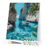 Paint by numbers kit Peaceful Blue Cove Figured'Art