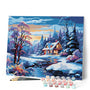 Paint by numbers kit Winter River Cottage Figured'Art