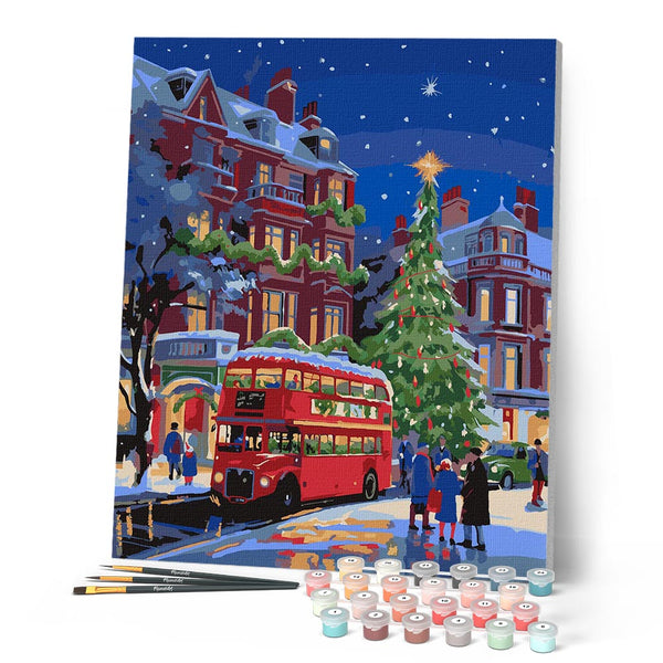 Paint by numbers kit London Christmas Street Figured'Art