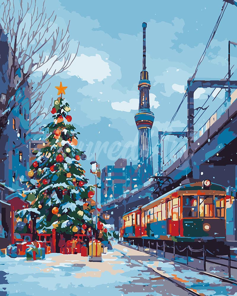Paint by Numbers for adults - Christmas in Tokyo – Figured'Art