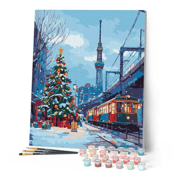 Paint by numbers kit Christmas in Tokyo Figured'Art