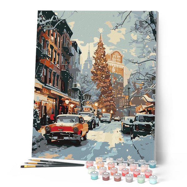 Paint by numbers kit New York Winter Street Figured'Art