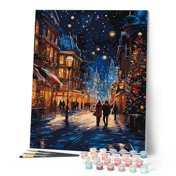 Paint by numbers kit Starry Christmas Stroll Figured'Art