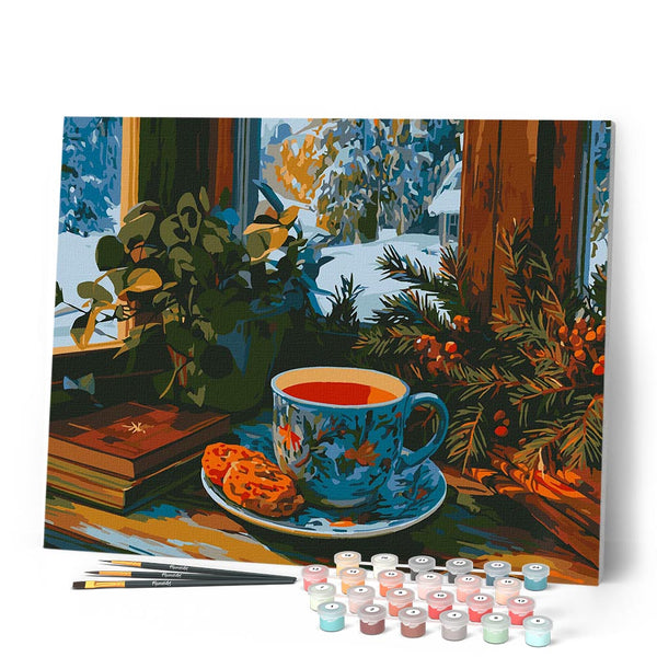Paint by numbers kit Winter Afternoon Tea Figured'Art