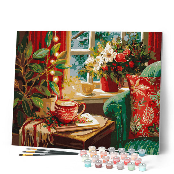 Paint by numbers kit Holiday Coffee Corner Figured'Art
