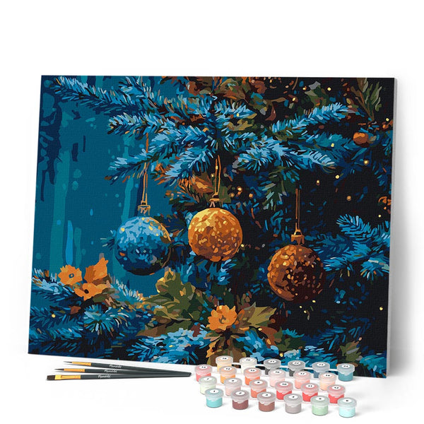 Paint by numbers kit Blue Fir & Baubles Figured'Art