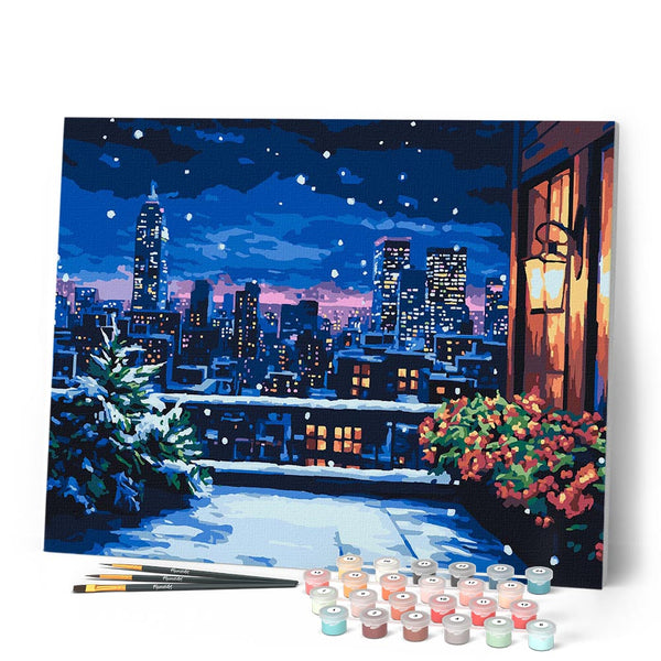 Paint by numbers kit Winter Balcony Figured'Art
