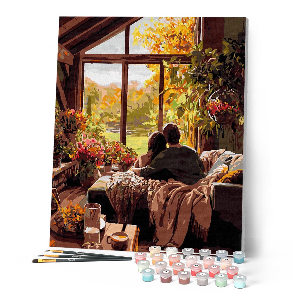 Paint by numbers kit Fall Morning Embrace Figured'Art