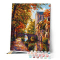Paint by numbers kit Riverside Fall Town Figured'Art