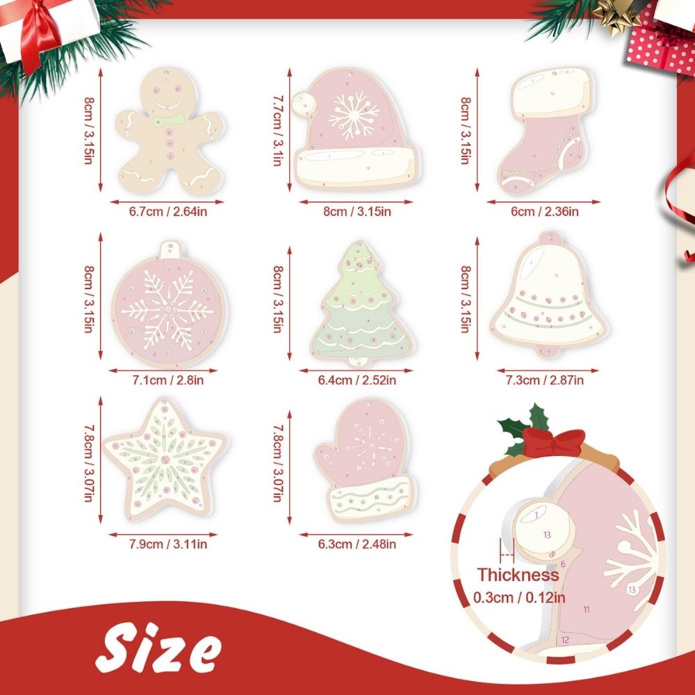 Paint by Numbers Christmas Ornaments - Winter Mittens Hats Kit
