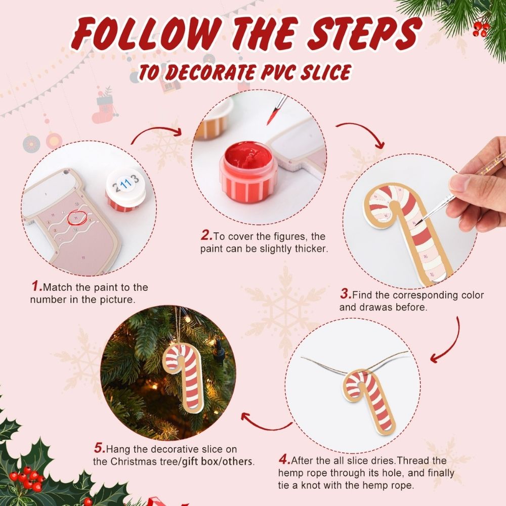 Paint by Numbers Christmas Ornaments - XMAS Letters Kit