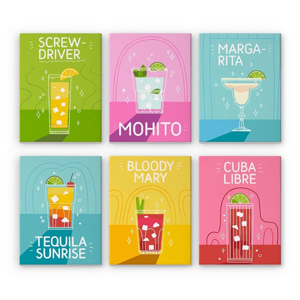 Paint by Numbers – 6 Canvas Set | Famous Cocktails Figured'Art