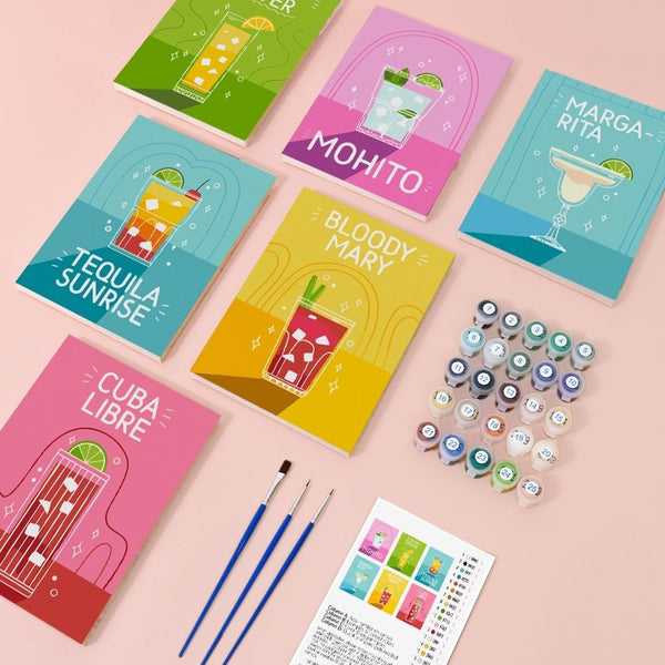Paint by Numbers – 6 Canvas Set | Famous Cocktails
